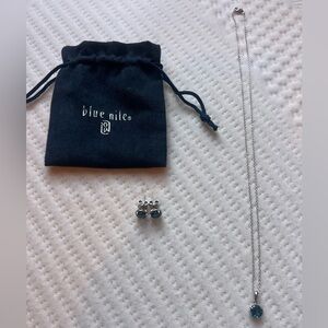 Blue Nile Silver Necklace and Earring Set